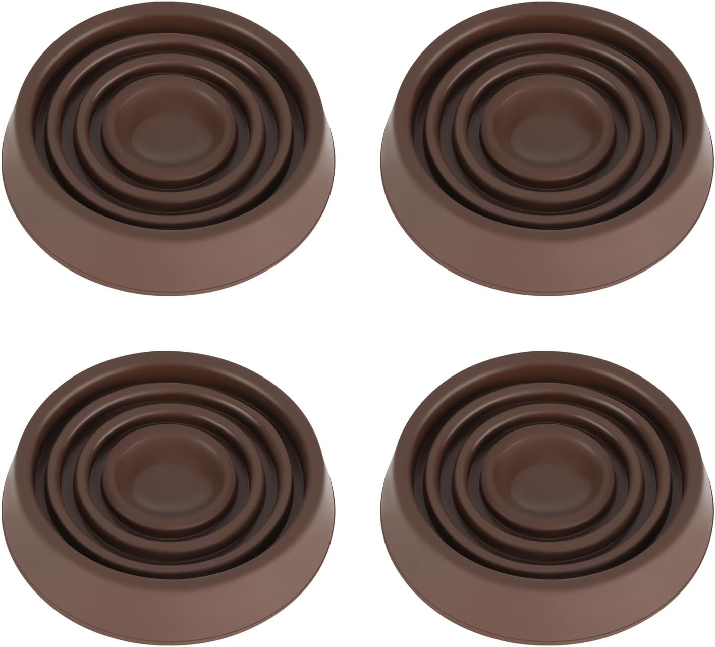 4-Pack 1.5-Inch Rubber Caster Cups Non-Slip Furniture Coasters