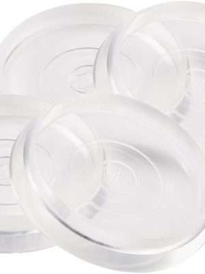 4-Pack 1.375-Inch Reusable Clear Round Furniture Caster Cups