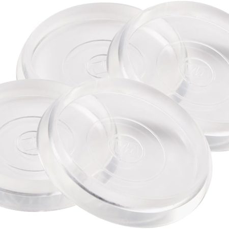 4-Pack 1.375-Inch Reusable Clear Round Furniture Caster Cups