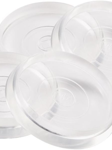 4-Pack 1.375-Inch Reusable Clear Round Furniture Caster Cups