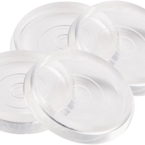4-Pack 1.375-Inch Reusable Clear Round Furniture Caster Cups