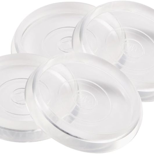 4-Pack 1.375-Inch Reusable Clear Round Furniture Caster Cups