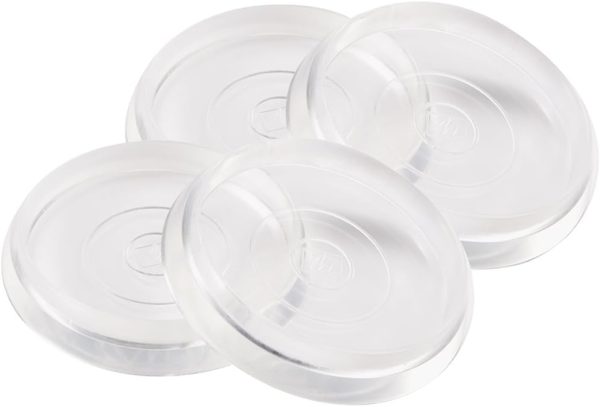 4-Pack 1.375-Inch Reusable Clear Round Furniture Caster Cups