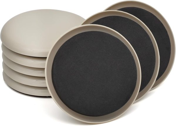 8-Pack 3.5-Inch Reusable Round Furniture Sliders
