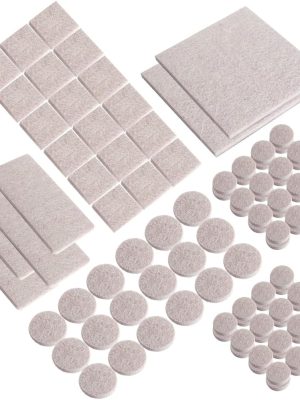106-Piece Assorted Sizes Beige Self-Adhesive Felt Pads