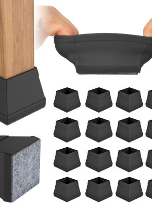16-Pack Square Silicone Chair Leg Floor Protectors