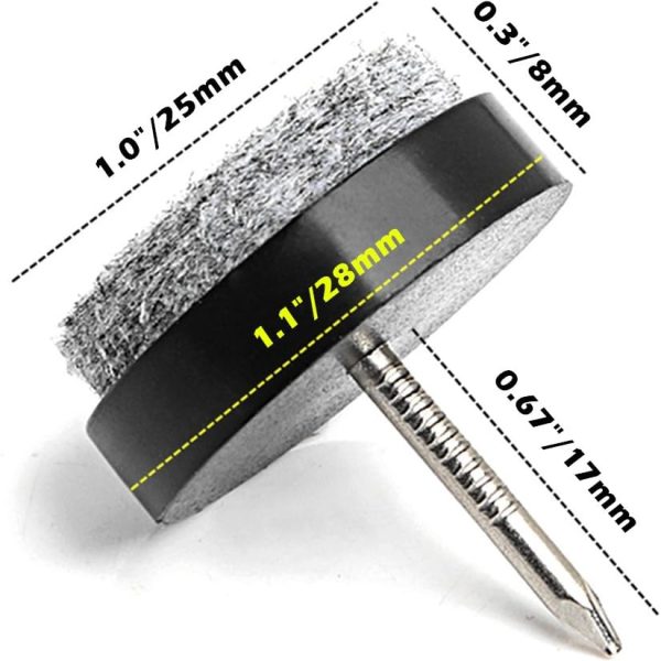 40-Piece Heavy-Duty Nail-On Felt Pads for Chair Legs