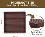 4-Pack 3x3 Inch Square Rubber Furniture Caster Cups