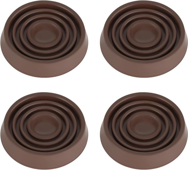 4-Pack 1.5-Inch Rubber Caster Cups Non-Slip Furniture Coasters