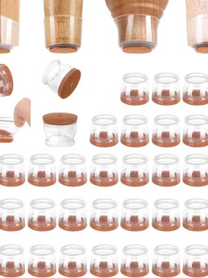 36-Pack Silicone Felt Chair Leg Floor Protectors for Hardwood