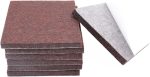 6-Piece 4x4 Inch Cuttable Square Felt Furniture Pads