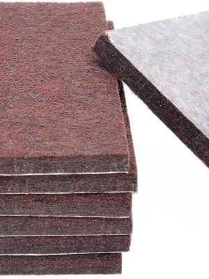 6-Piece 4x4 Inch Cuttable Square Felt Furniture Pads