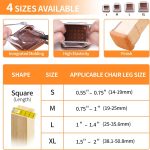 Silicone Felt Pads for Chair Legs (0.75-1 Inch)