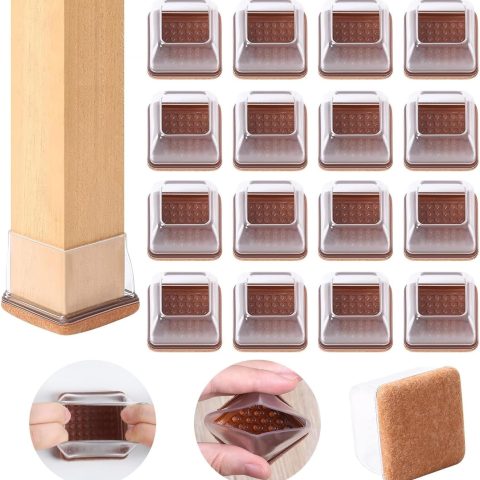 Silicone Felt Pads for Chair Legs (0.75-1 Inch)