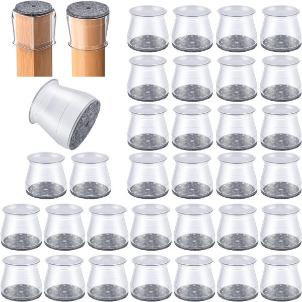 32-Piece Silicone Felt Pads for Round and Square Legs