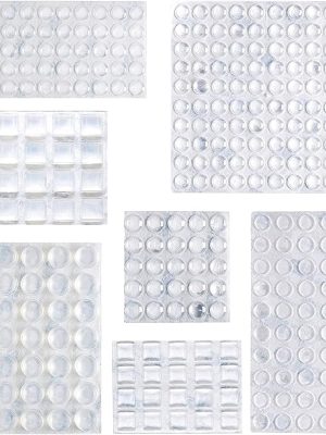 300-Piece Clear Self-Adhesive Rubber Cabinet Door Bumpers