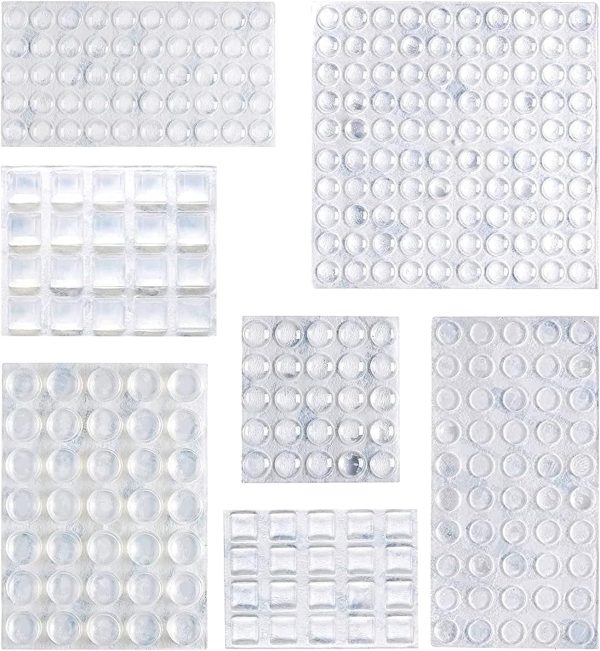 300-Piece Clear Self-Adhesive Rubber Cabinet Door Bumpers