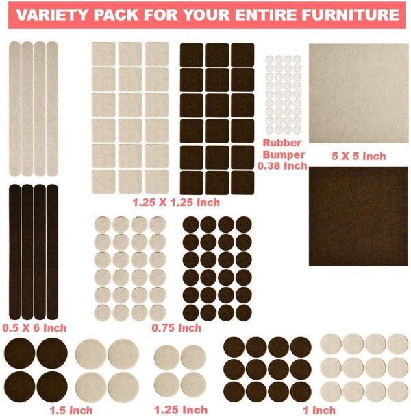 165-Piece Self-Adhesive Felt Pads for Furniture