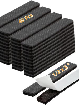 40-Piece 0.5x3 Inch Rubber Strips Non-Slip Furniture Pads
