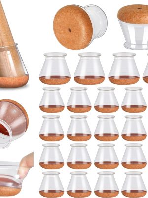 24-Pack Silicone Chair Leg Floor Protectors with Wrapped Felt