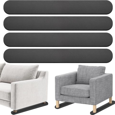 4-Pack 30.5x3.9 Inch Non-Slip Rubber Furniture Rail Pads