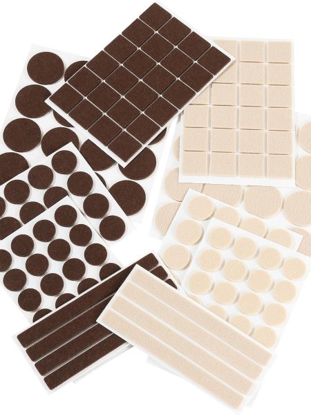 168-Piece Dual-Color Self-Adhesive Felt Furniture Pads
