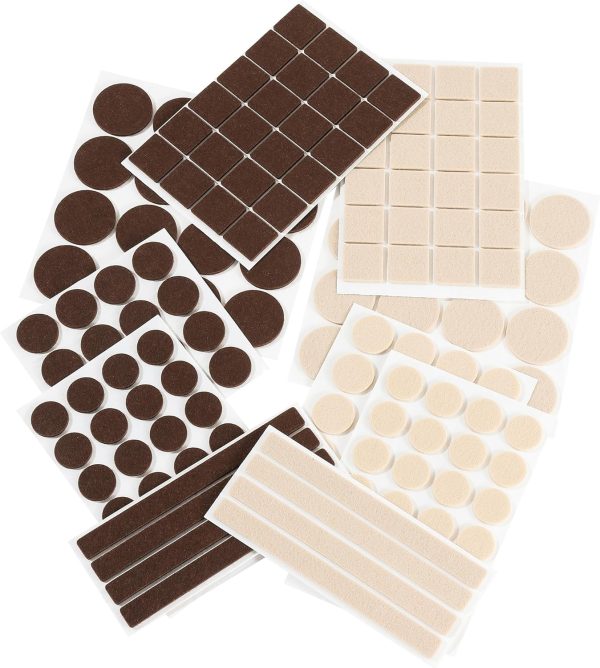 168-Piece Dual-Color Self-Adhesive Felt Furniture Pads