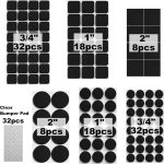 148-Piece Black Non-Slip Self-Adhesive Felt Furniture Pads