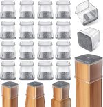24-Pack Square Silicone Felt Furniture Leg Caps