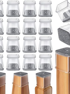 24-Pack Square Silicone Felt Furniture Leg Caps