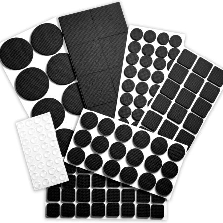 148-Piece Black Non-Slip Self-Adhesive Felt Furniture Pads